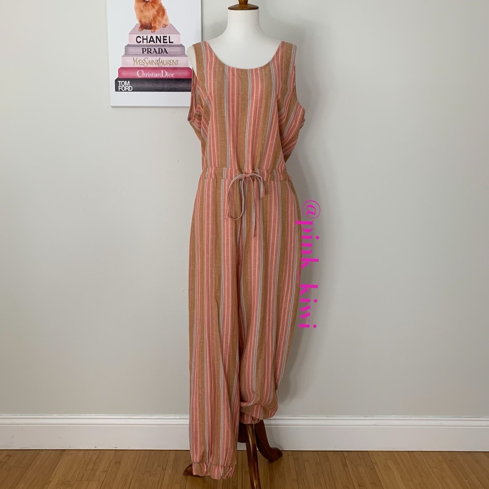 Anthropologie Drew Striped Jogger Jumpsuit